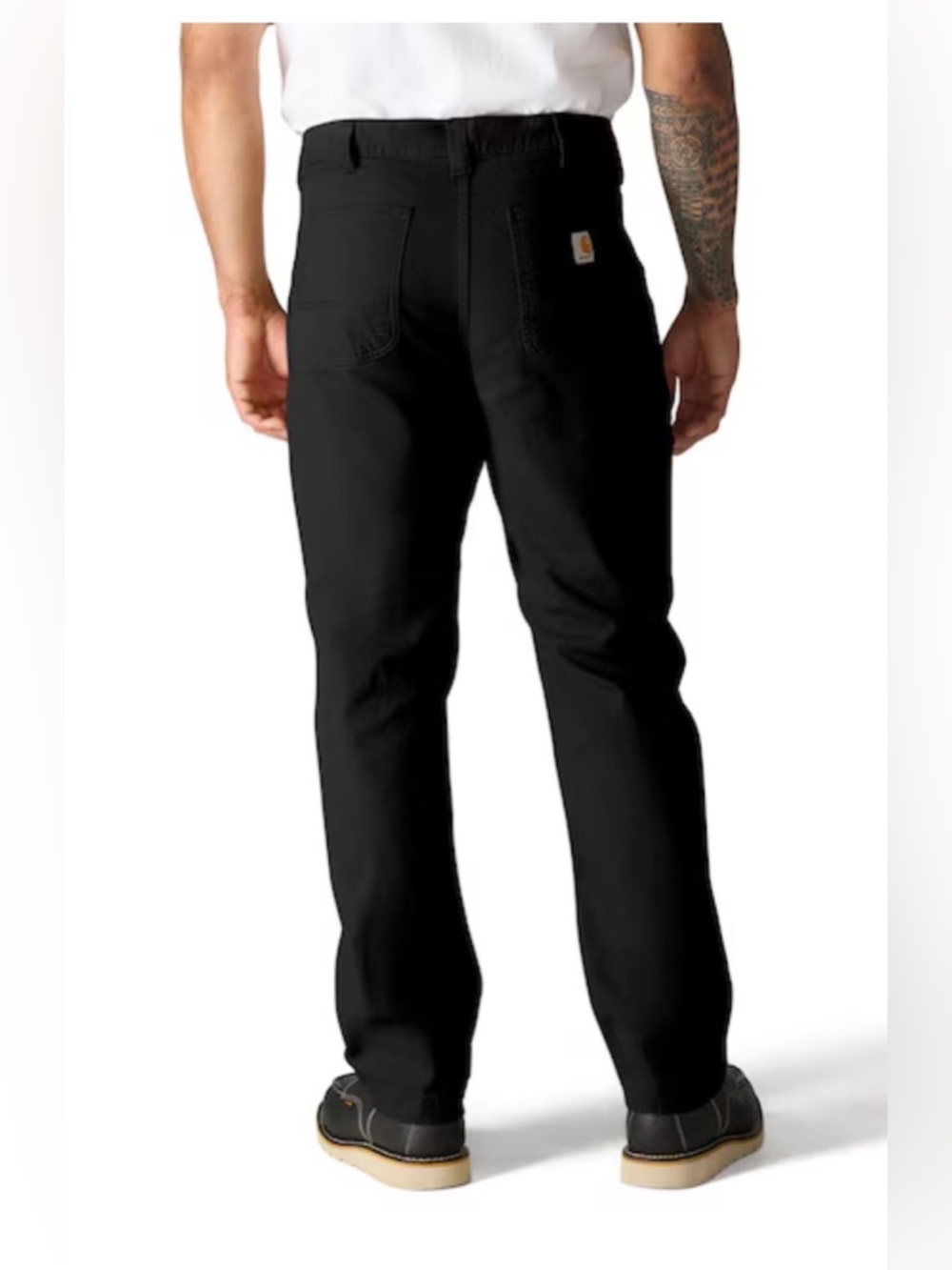 Carhartt Men's 34x34 Relaxed Straight Rigby Dungarees in Black - paint splatter